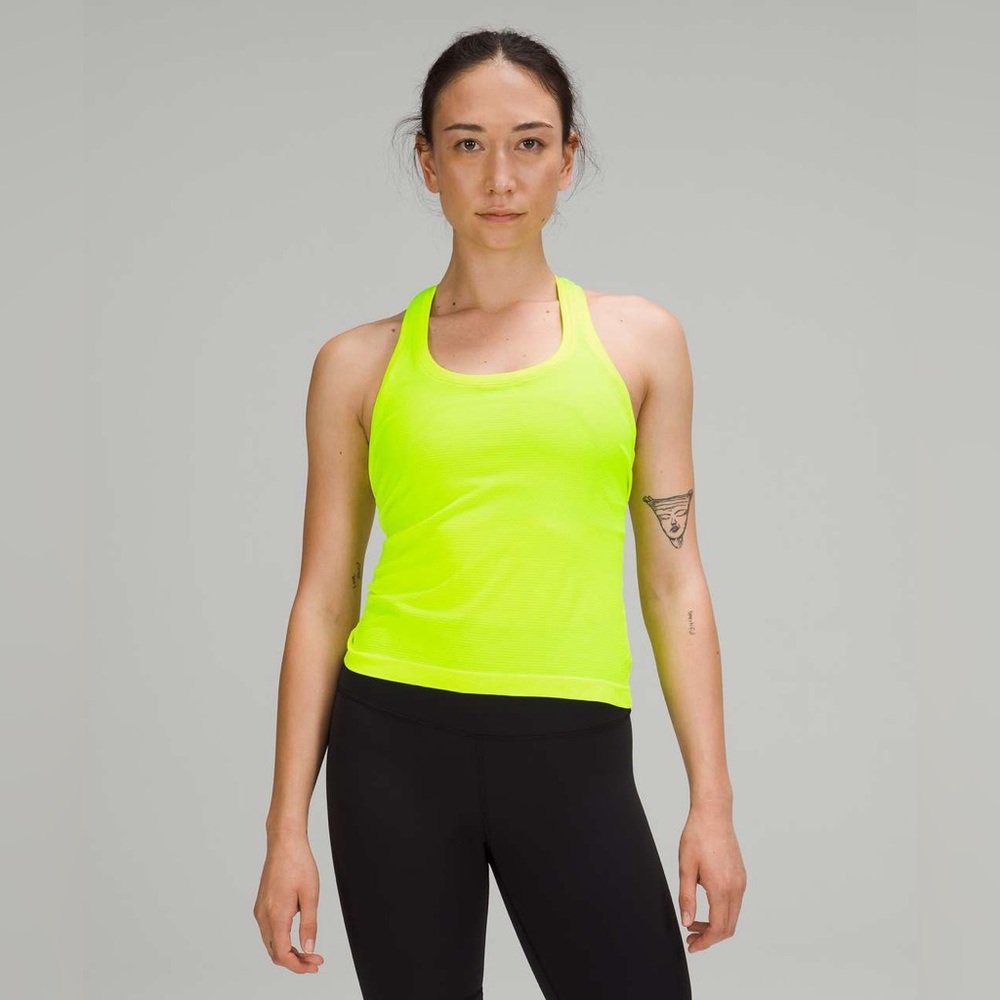 Lululemon Swiftly Tech Racerback Tank Race Length Highlight Yellow Size 14